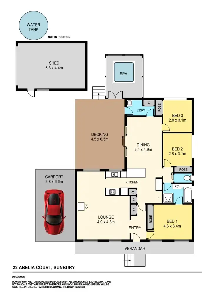 Floorplan of Homely house listing, 22 Abelia Court, Sunbury VIC 3429