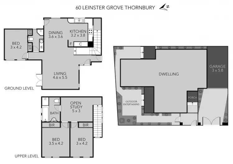 Floorplan of Homely house listing, 60 Leinster Grove, Thornbury VIC 3071