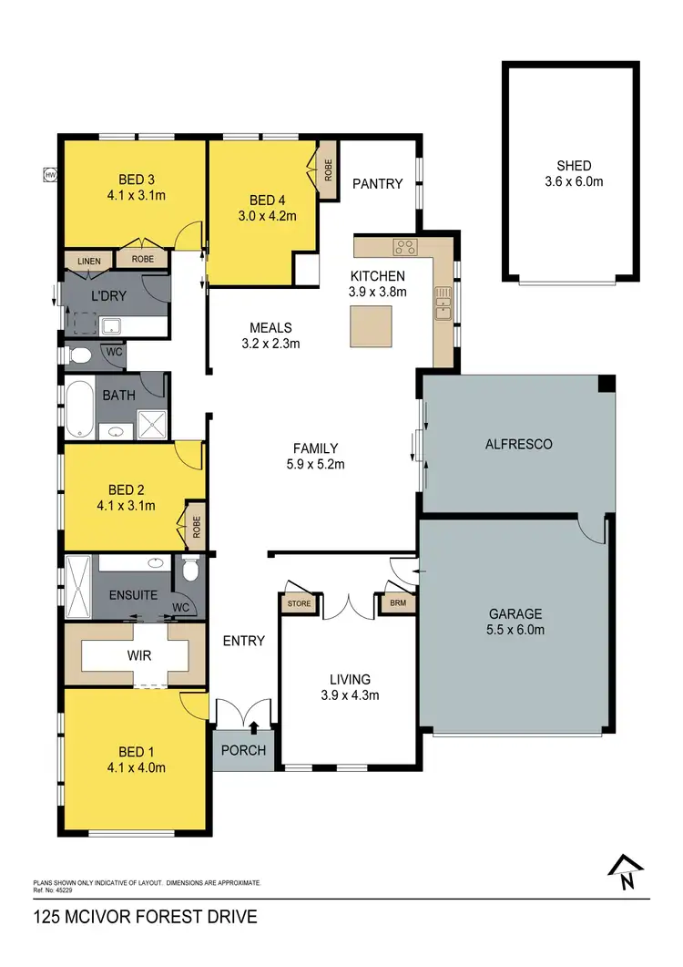 Floorplan of Homely house listing, 125 McIvor Forest Drive, Junortoun VIC 3551