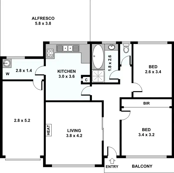 Floorplan of Homely unit listing, 9/3 King Edward Avenue (Albion), Sunshine VIC 3020