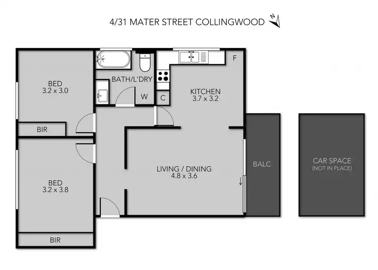 Floorplan of Homely apartment listing, 4/31-35 Mater Street, Collingwood VIC 3066