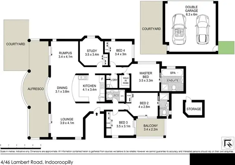 Floorplan of Homely unit listing, 4/46 Lambert Road, Indooroopilly QLD 4068