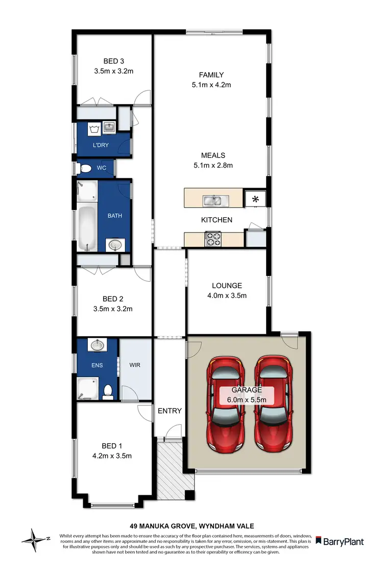 Floorplan of Homely house listing, 49 Manuka Grove, Wyndham Vale VIC 3024