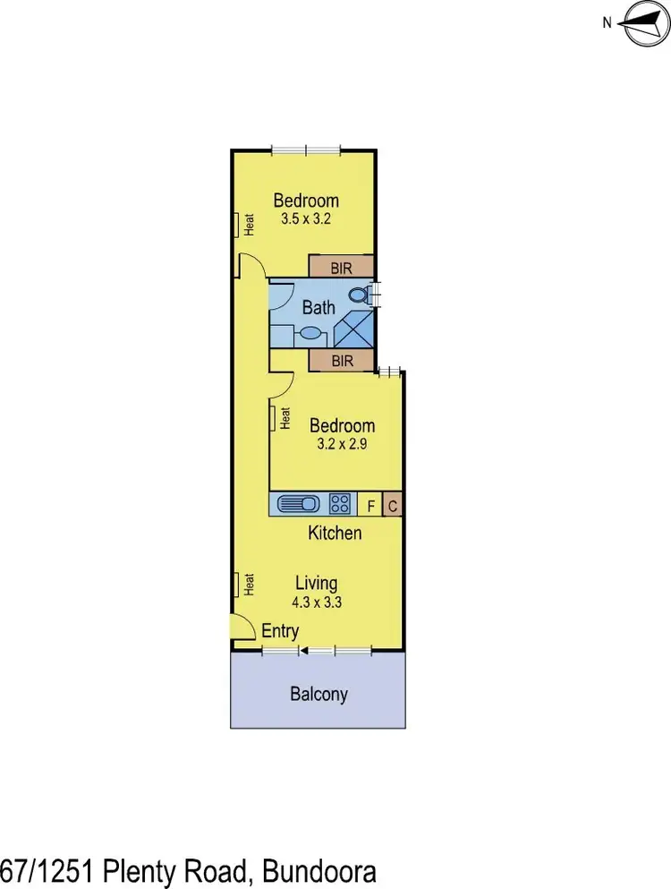 Floorplan of Homely apartment listing, 67/1251 Plenty Road, Bundoora VIC 3083