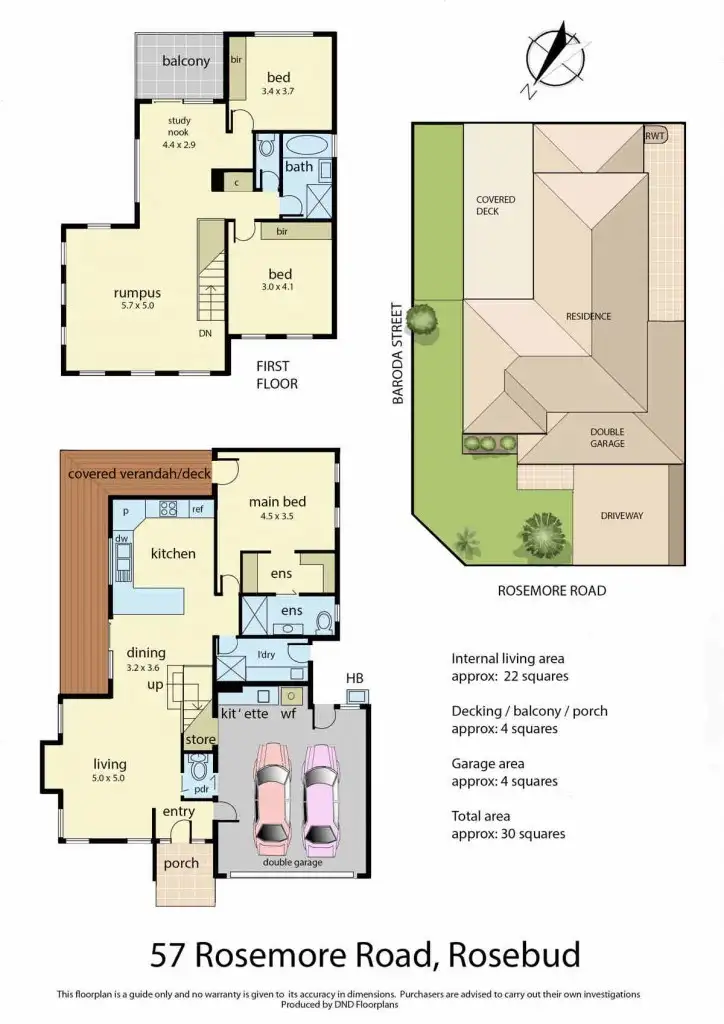 Floorplan of Homely townhouse listing, 57 Rosemore Road, Rosebud VIC 3939