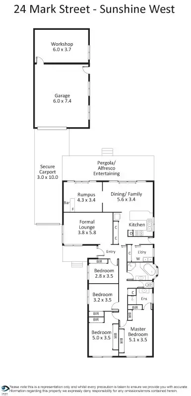 Floorplan of Homely house listing, 24 Mark Street, Sunshine West VIC 3020