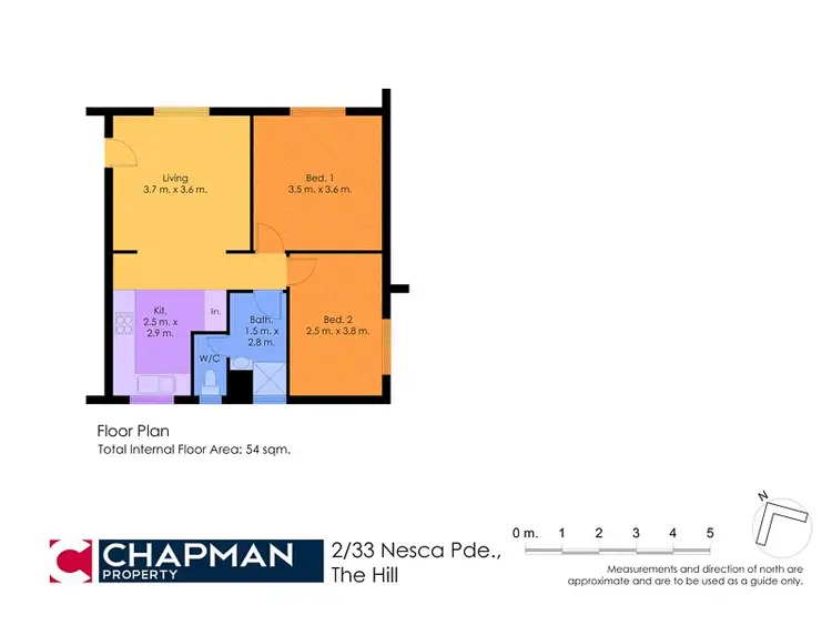 Floorplan of Homely unit listing, 2/33 Nesca Parade, The Hill NSW 2300