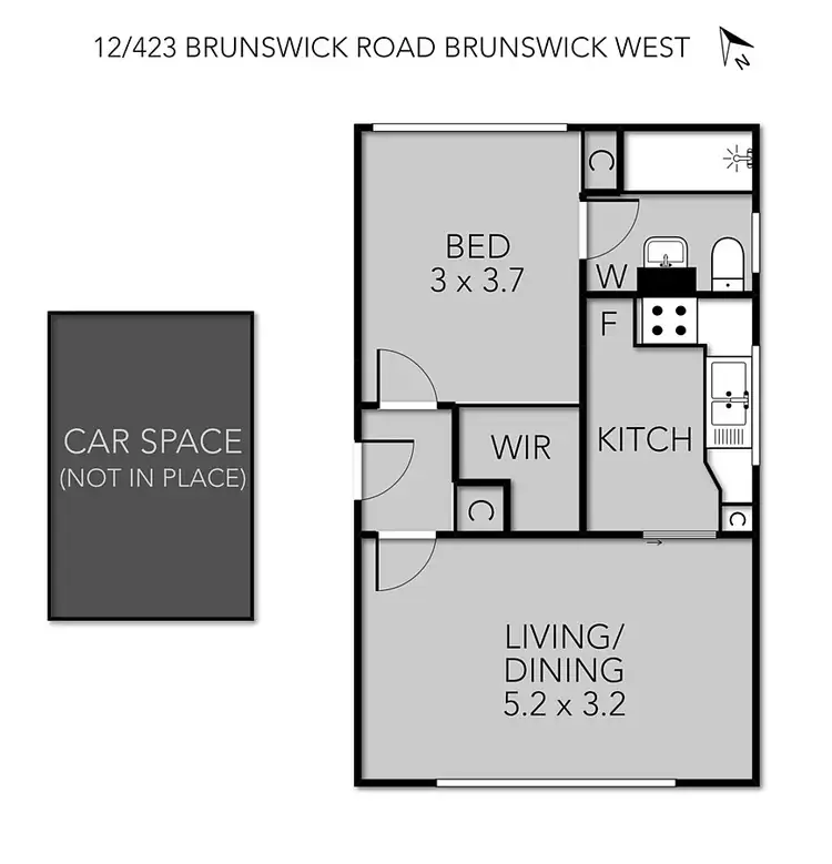 Floorplan of Homely apartment listing, 12/423 Brunswick Road, Brunswick West VIC 3055