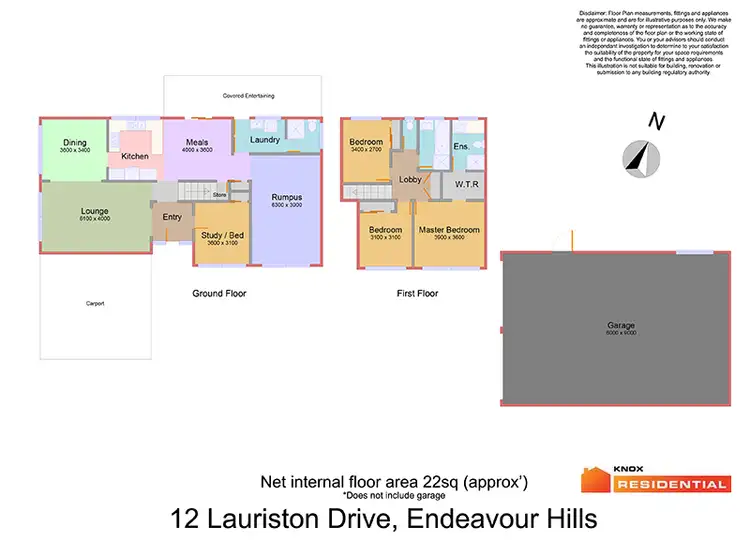 Floorplan of Homely house listing, 12 Lauriston Drive, Endeavour Hills VIC 3802
