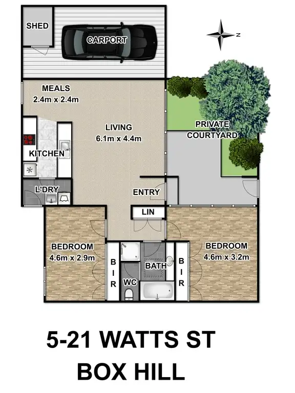 Floorplan of Homely unit listing, 5/21 Watts Street, Box Hill VIC 3128