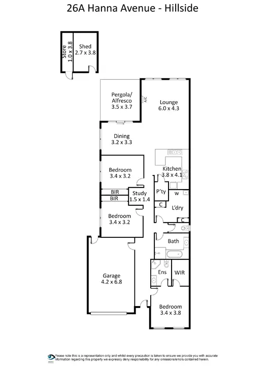 Floorplan of Homely villa listing, 26A Hannah Avenue, Hillside VIC 3037