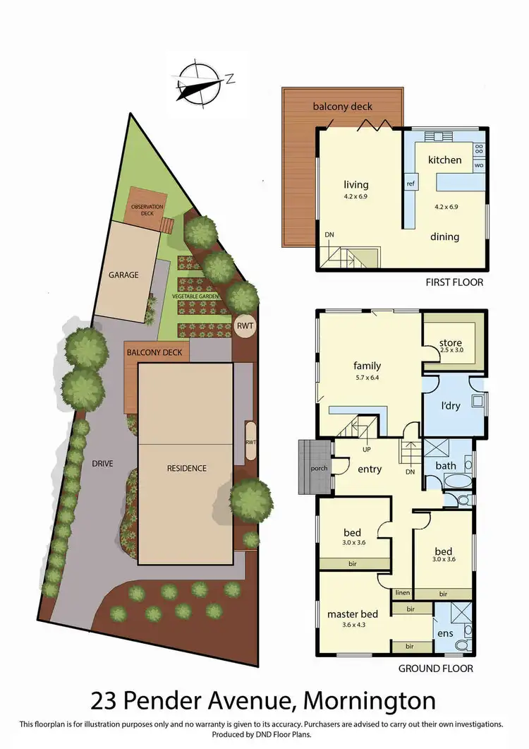 Floorplan of Homely house listing, 23 Pender Avenue, Mornington VIC 3931