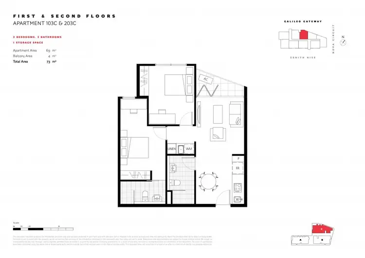 Floorplan of Homely apartment listing, 103/28 Galileo Gateway, Bundoora VIC 3083