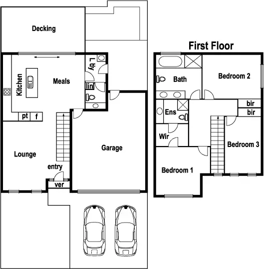 Floorplan of Homely townhouse listing, 2/11-13 Olive Street, Reservoir VIC 3073