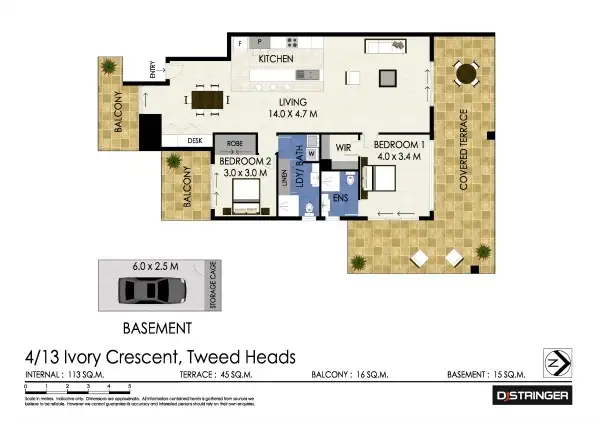 Floorplan of Homely unit listing, 4/13 Ivory Crescent 'Aqua Bella', Tweed Heads NSW 2485