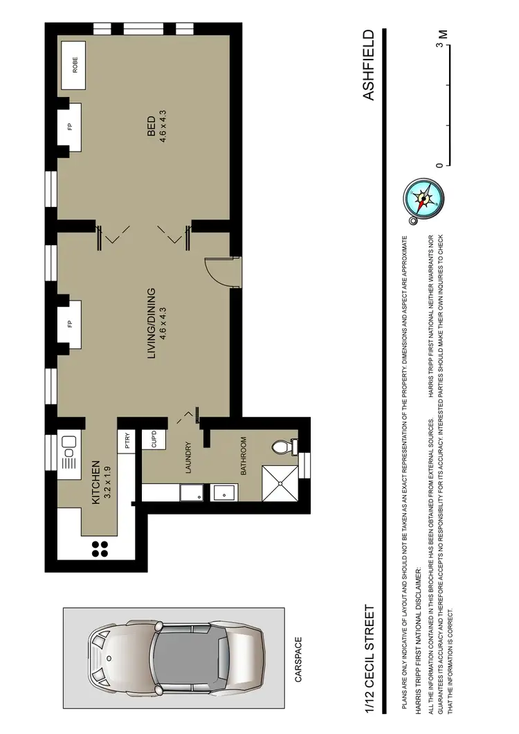 Floorplan of Homely apartment listing, 1/12 Cecil Street, Ashfield NSW 2131