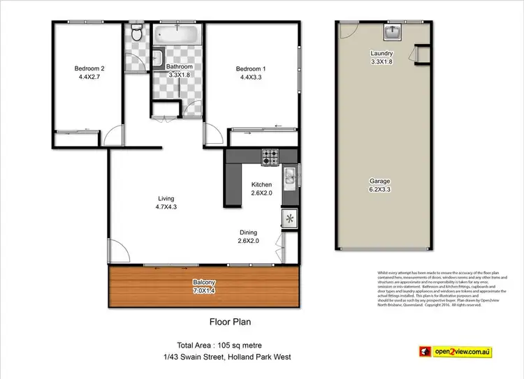 Floorplan of Homely unit listing, 1/43 Swain St, Holland Park West QLD 4121