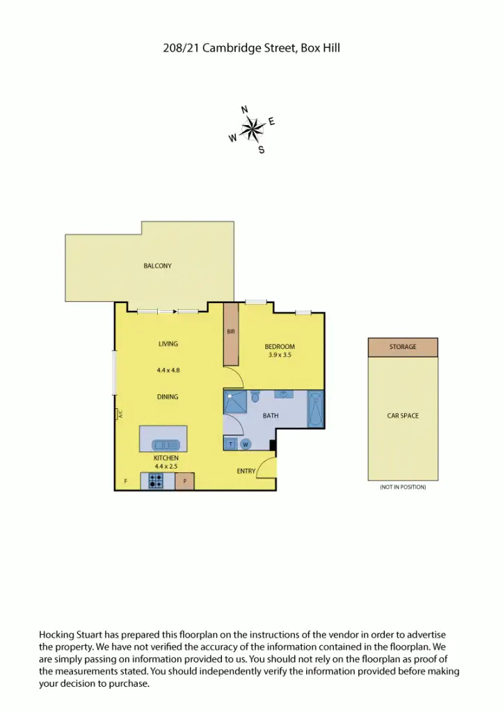 Floorplan of Homely apartment listing, 208/21 Cambridge Street, Box Hill VIC 3128