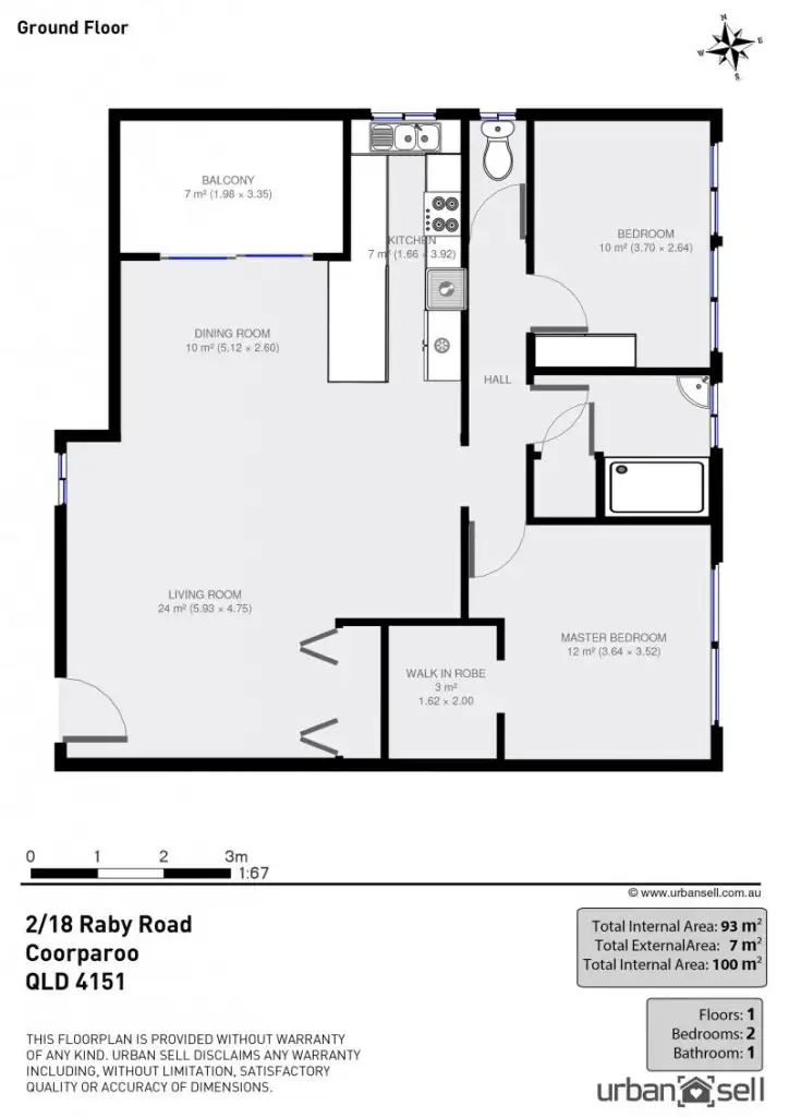 Floorplan of Homely unit listing, 2/18 Raby Road, Coorparoo QLD 4151