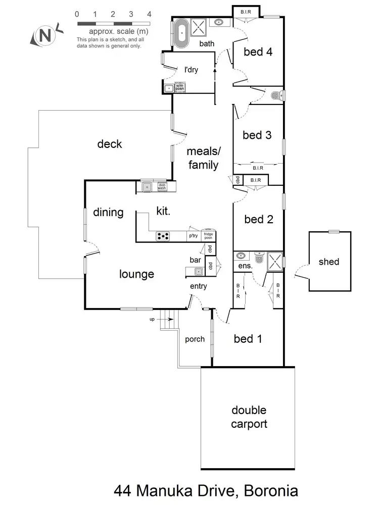 Floorplan of Homely house listing, 44 Manuka Drive, Boronia VIC 3155
