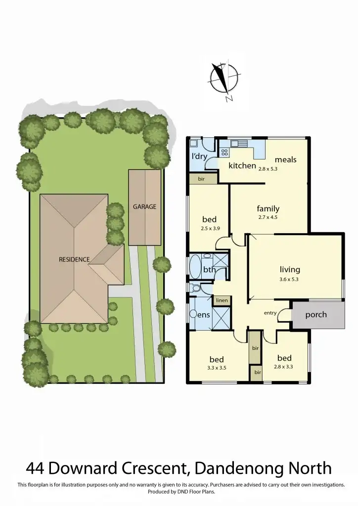 Floorplan of Homely house listing, 44 Downard Crescent, Dandenong North VIC 3175