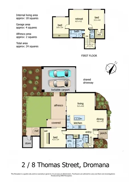 Floorplan of Homely townhouse listing, 2/8 Thomas Street, Dromana VIC 3936