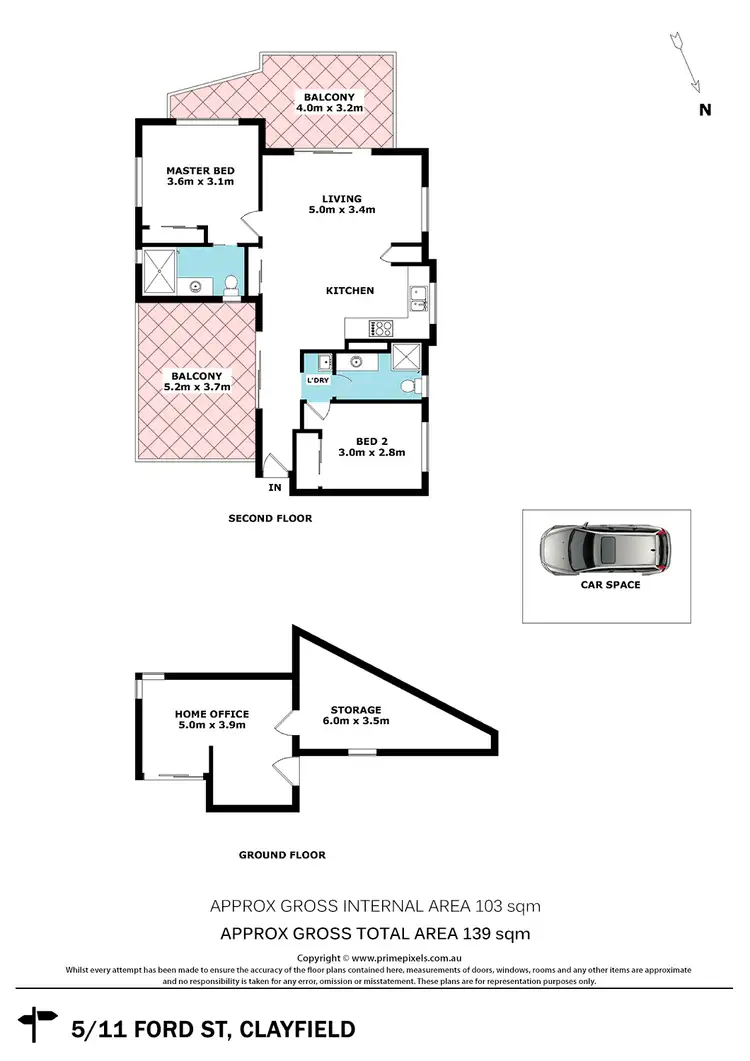 Floorplan of Homely unit listing, 5/11 Ford Street, Clayfield QLD 4011
