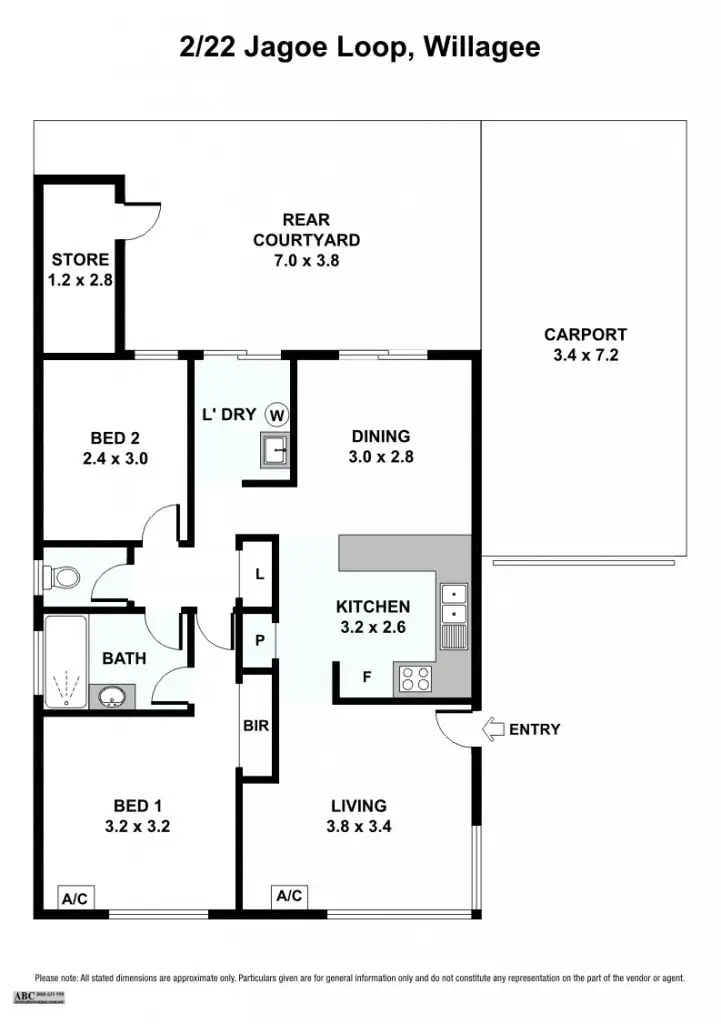 Floorplan of Homely villa listing, 2/22 Jagoe Loop, Willagee WA 6156