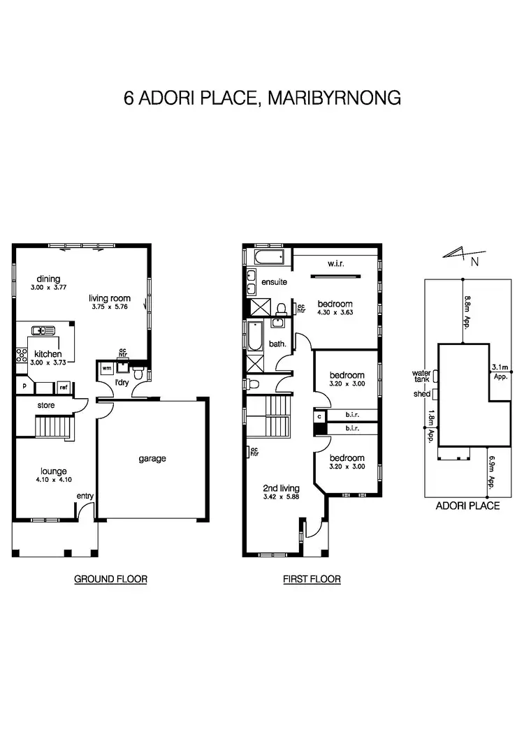 Floorplan of Homely house listing, 6 Adori Place, Maribyrnong VIC 3032