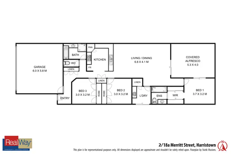 Floorplan of Homely unit listing, 2/18a Merritt Street, Harristown QLD 4350