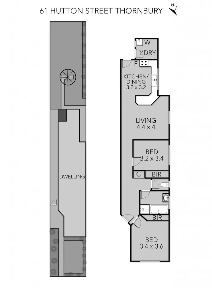 Floorplan of Homely house listing, 61 Hutton Street, Thornbury VIC 3071