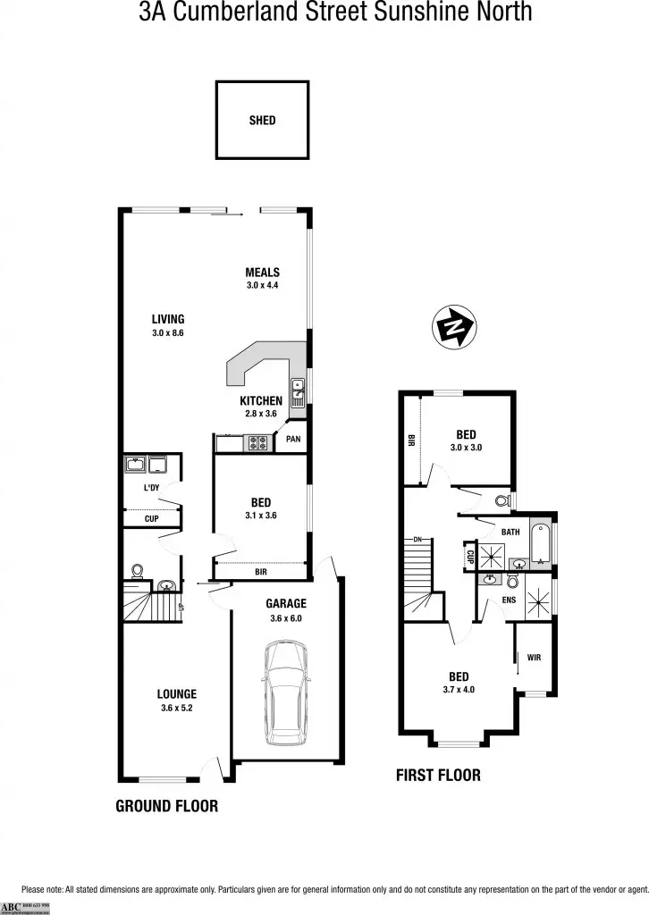 Floorplan of Homely townhouse listing, 3A Cumberland Street, Sunshine North VIC 3020