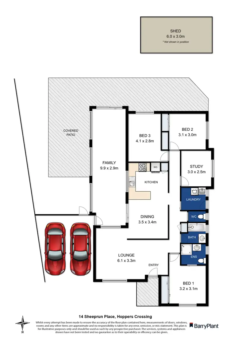 Floorplan of Homely house listing, 14 Sheeprun Place, Hoppers Crossing VIC 3029