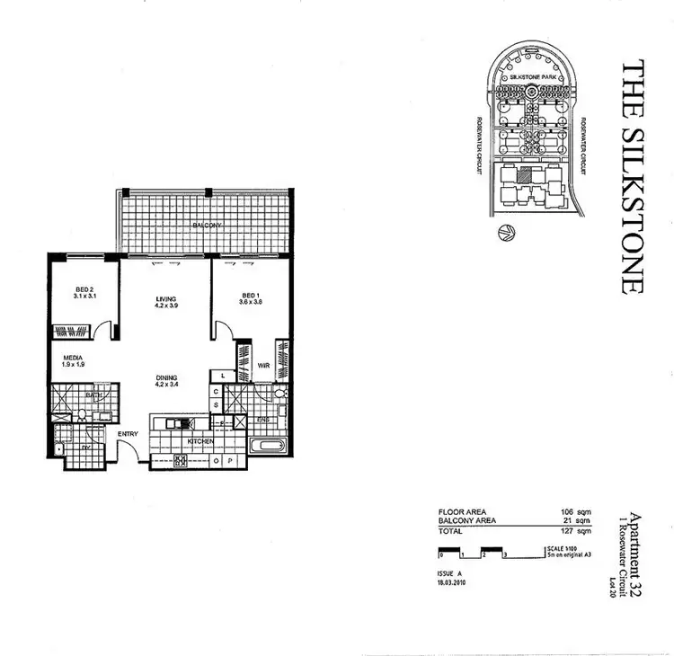 Floorplan of Homely apartment listing, 32/1 Rosewater Circuit, Breakfast Point NSW 2137