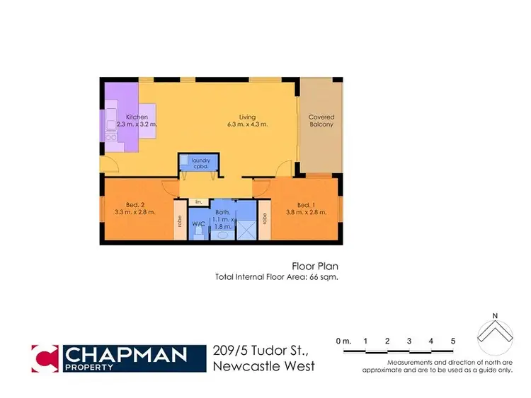 Floorplan of Homely unit listing, 209/5 Tudor Street, Newcastle West NSW 2302