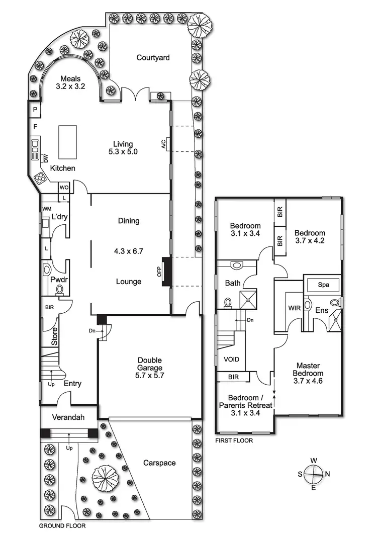 Floorplan of Homely townhouse listing, 2/25 Hanby Street, Brighton VIC 3186