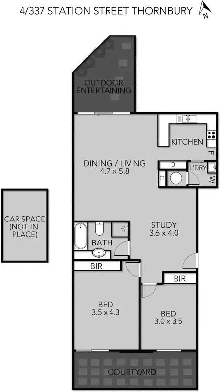 Floorplan of Homely apartment listing, 4/337 Station Street, Thornbury VIC 3071