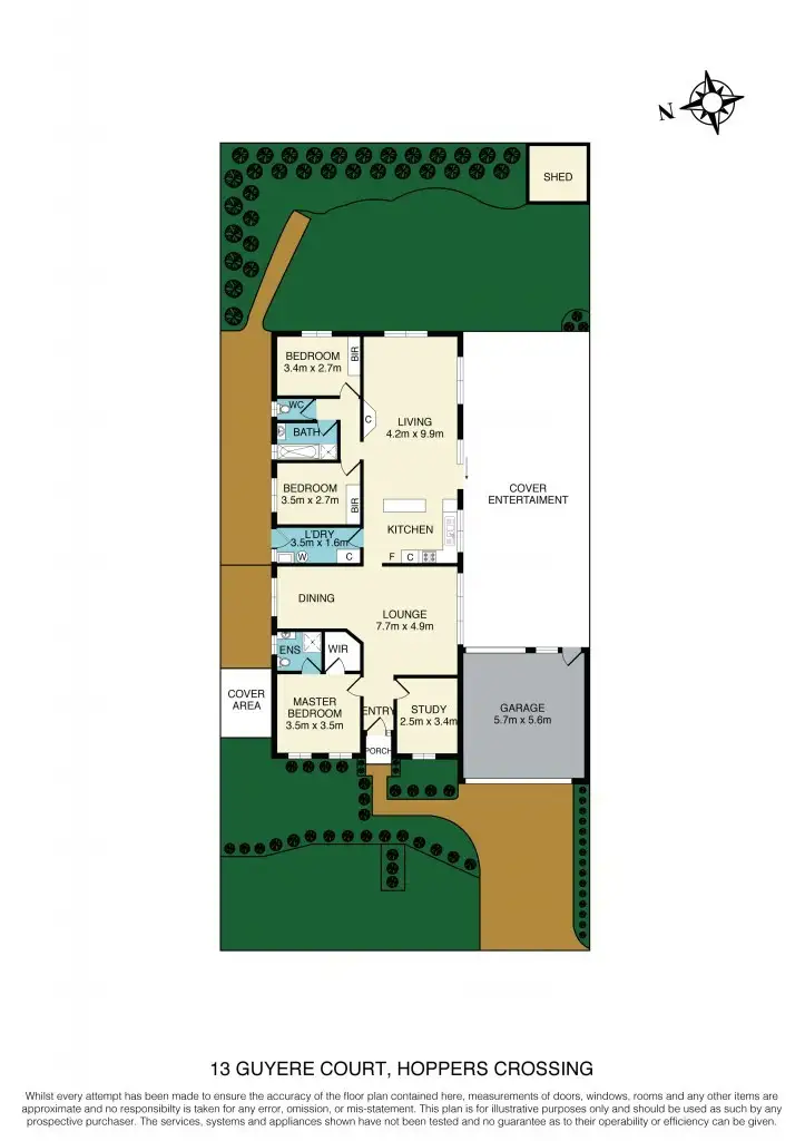 Floorplan of Homely house listing, 13 Guyenne Court, Hoppers Crossing VIC 3029