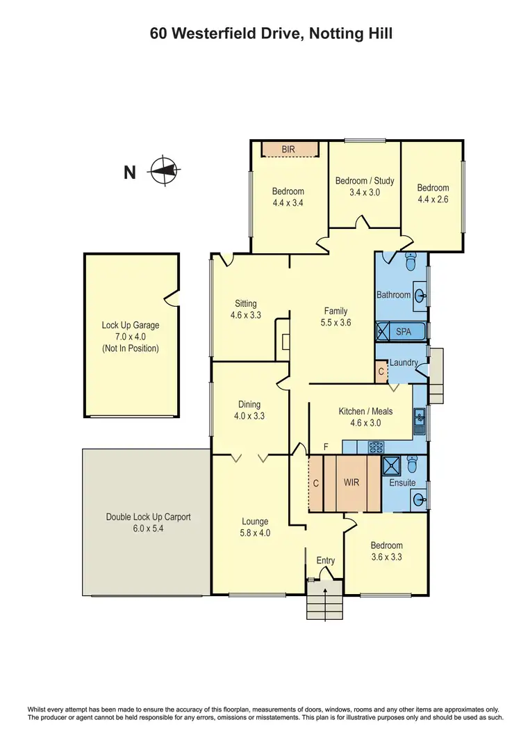 Floorplan of Homely house listing, 60 Westerfield Drive, Notting Hill VIC 3168