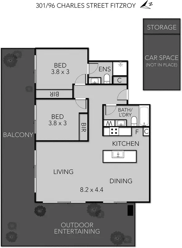 Floorplan of Homely apartment listing, 96 Charles Street, Fitzroy VIC 3065