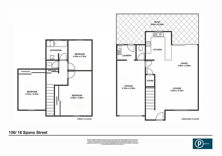 Floorplan of Homely townhouse listing, 156/18 Spano Street, Zillmere QLD 4034