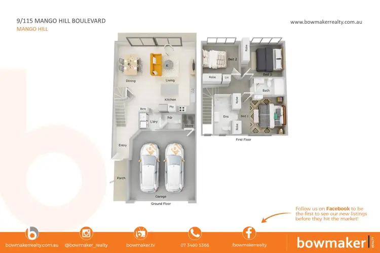 Floorplan of Homely townhouse listing, 9/115 Mango Hill Boulevard, Mango Hill QLD 4509