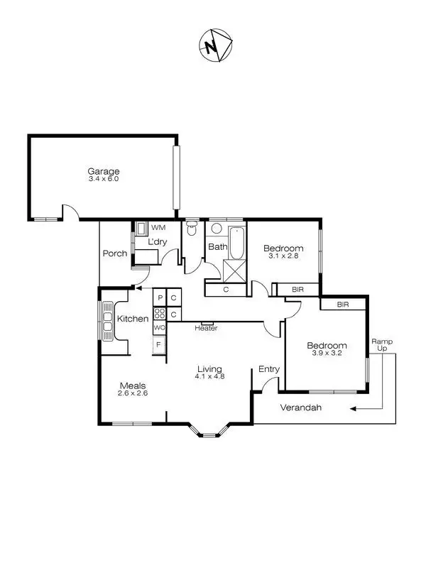 Floorplan of Homely unit listing, 1/25 Dare Street, Wendouree VIC 3355
