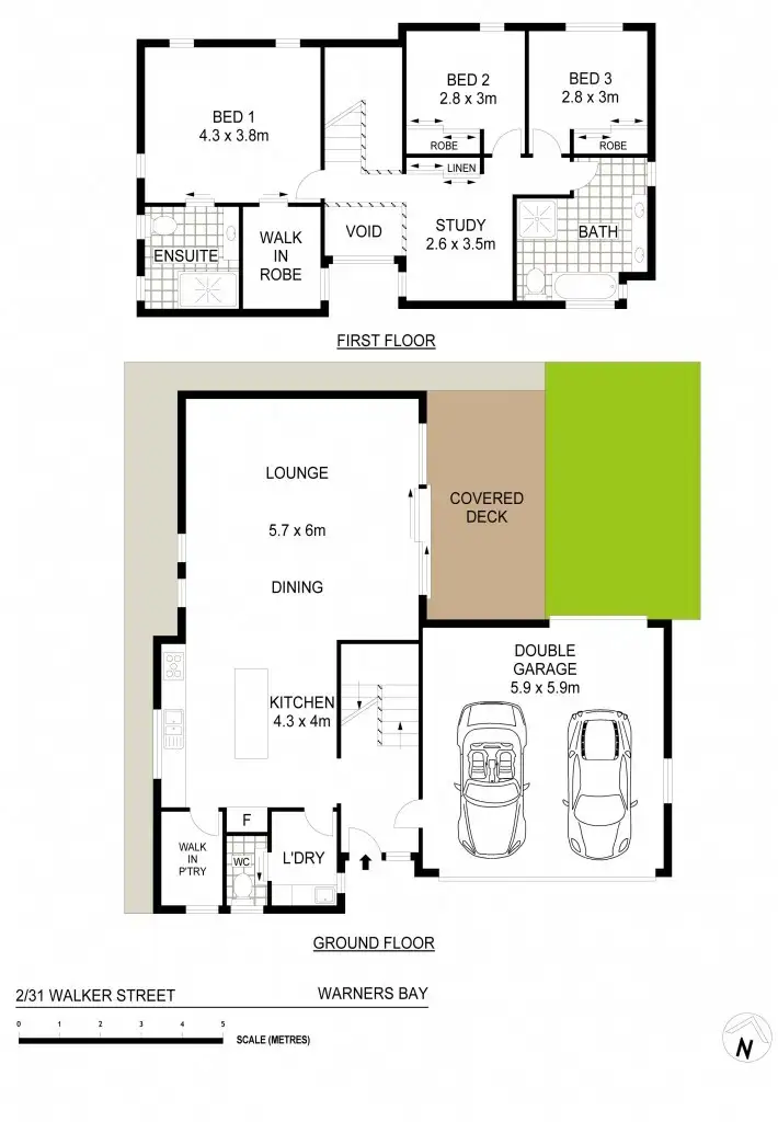 Floorplan of Homely townhouse listing, 2/31 Walker Street, Warners Bay NSW 2282