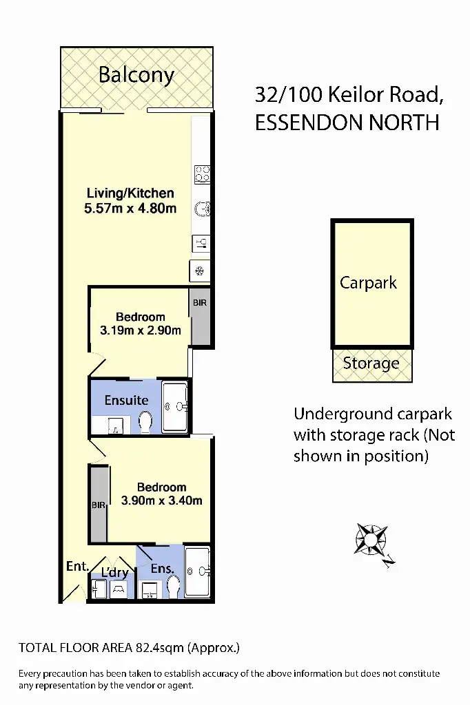 Floorplan of Homely apartment listing, 32/100 Keilor Road, Essendon VIC 3040