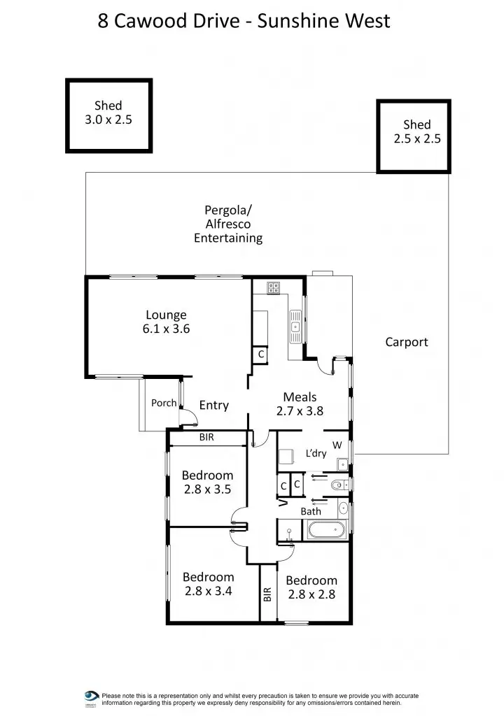 Floorplan of Homely house listing, 8 Cawood Drive, Sunshine West VIC 3020