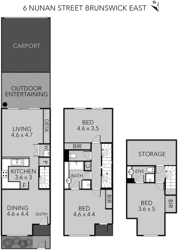 Floorplan of Homely townhouse listing, 6 Nunan St, Brunswick East VIC 3057