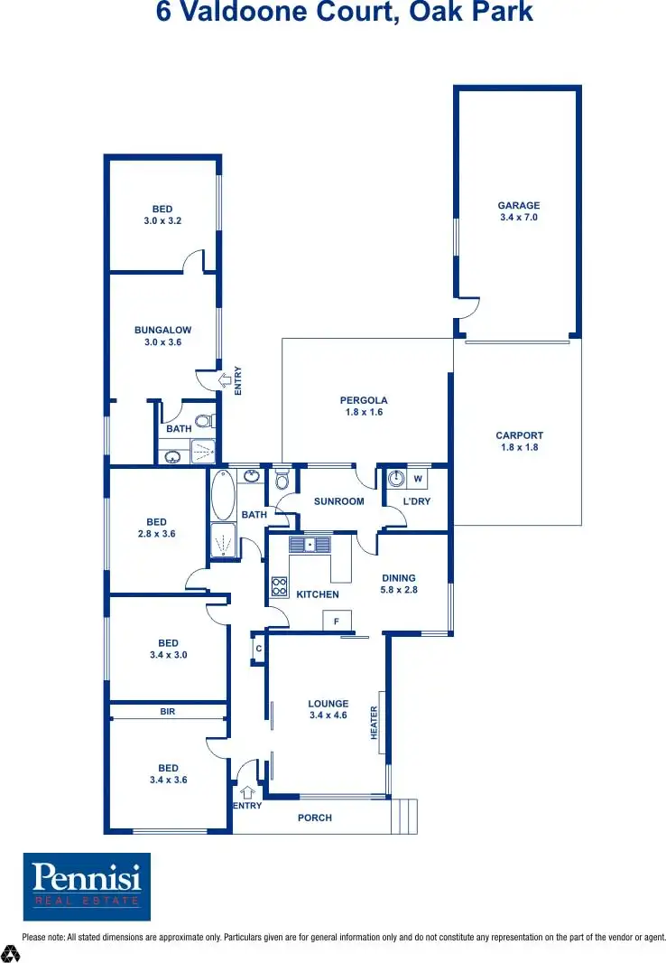 Floorplan of Homely house listing, 6 Valdoone Court, Oak Park VIC 3046