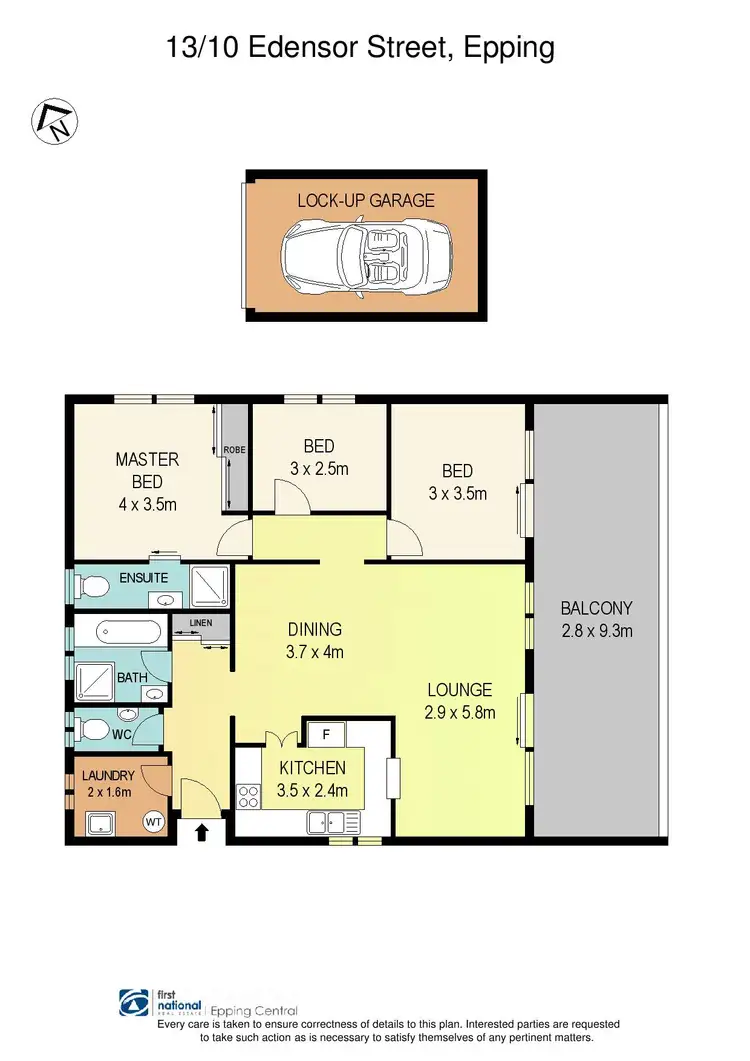Floorplan of Homely unit listing, 13/10 Edensor Street, Epping NSW 2121