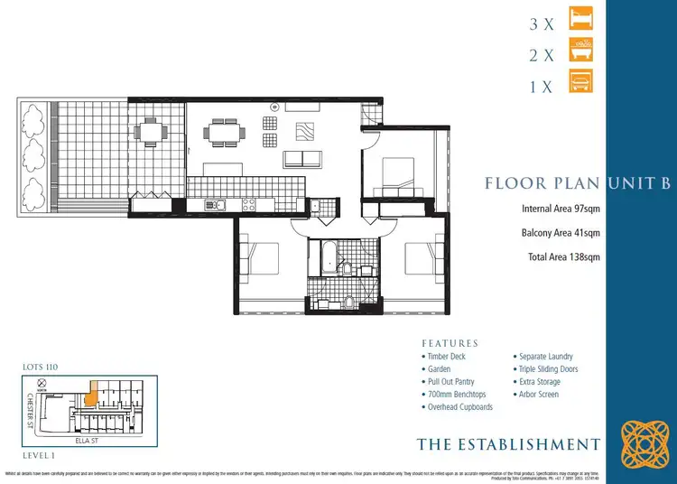 Floorplan of Homely unit listing, 110/1 Ella Street, Newstead QLD 4006